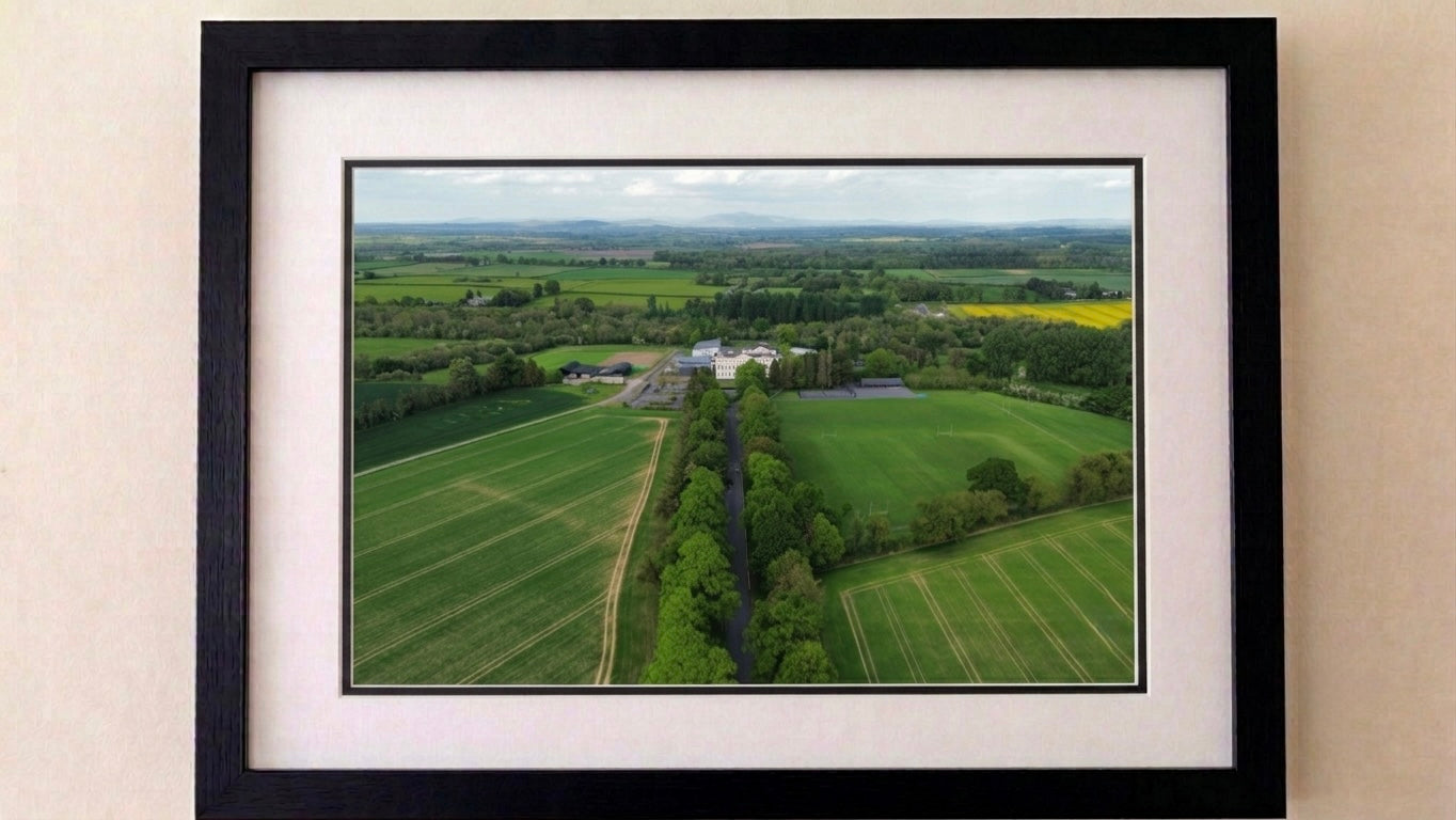 Knockbeg College 1.0 - Premium Framed Drone Print.
