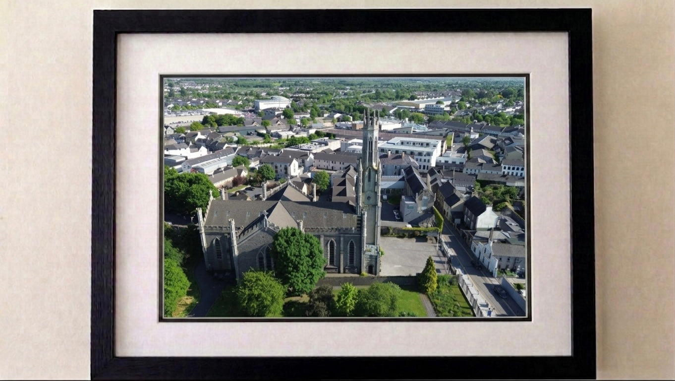 Carlow Cathedral 1.0 - Premium Framed Drone Print.