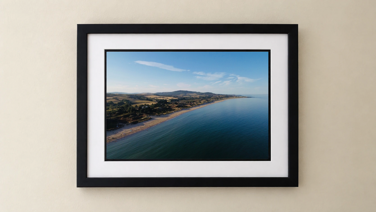 Brittas Bay - Premium Framed Drone Print