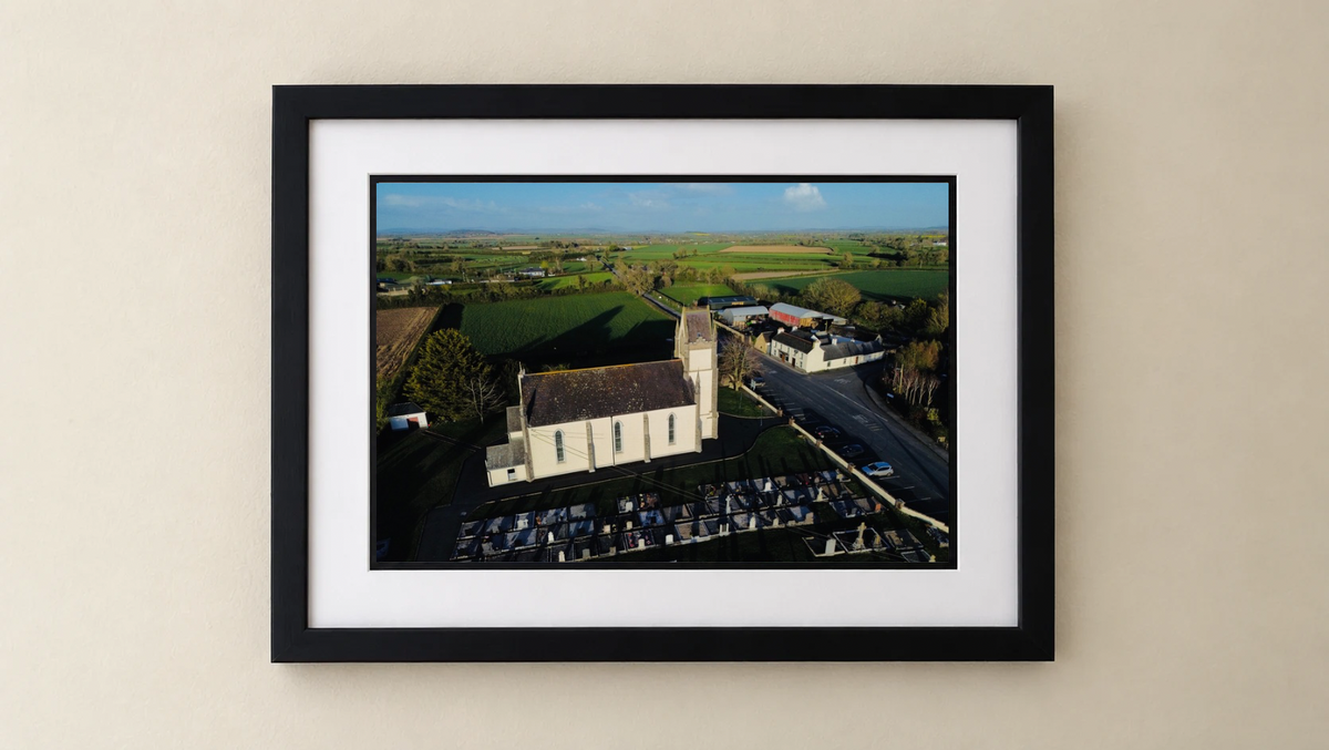 St. Abbans Church Killeen - Premium Framed Drone Print